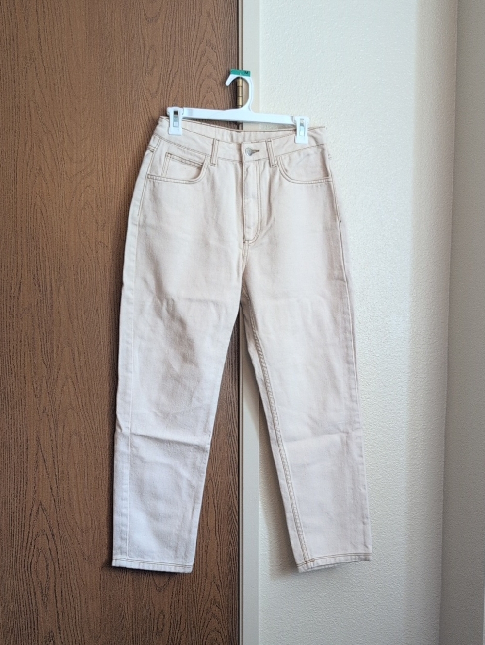 Reclaimed Vintage Cream Straight-Leg Jeans